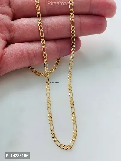 One Gram Gold Plated Brass Chain  for men Gold-plated Plated Brass Chain (23 Inch)Water And Sweat Proof Jawellery