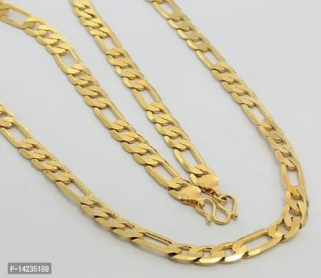 1 Gram Gold plated Chain For Boys and Man Gold-plated Plated Brass Chain (23 Inch)Water And Sweat Proof Jawellery-thumb4