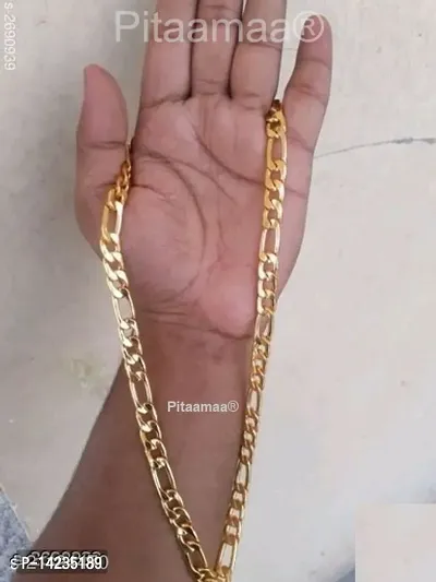 1 Gram Gold plated Chain For Boys and Man Gold-plated Plated Brass Chain (23 Inch)Water And Sweat Proof Jawellery-thumb2