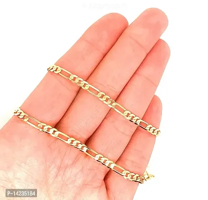 Fashionable Golden Chain For Boys Criss Cross Necklace Chains For Men Women Girl Gold-plated Plated Brass Chain (23 Inch)Water And Sweat Proof Jawellery-thumb0