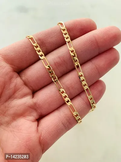 Gold New Trending Chain Gold-plated Plated Brass Chain (23 Inch)Water And Sweat Proof Jawellery-thumb2