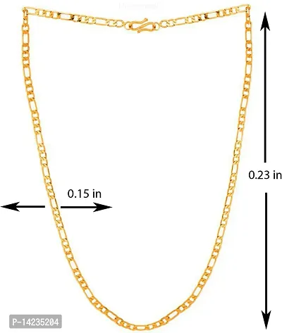 Men's 14k Solid Yellow Gold Figaro  Chain Necklace - Gold chain, figaro chains, real Gold chain (23 Inch)Water And Sweat Proof Jawellery-thumb4