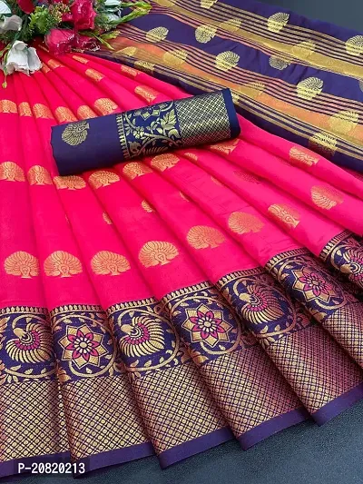 Beautiful Silk Cotton Saree with Blouse piece-thumb0