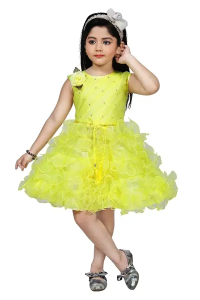 K BABU Baby Girl Knee Length Frock Dress for Baby Girls || Dress for Baby Girls Clothes for Baby Girls Baby Girl Dress (0 Months-9Months)