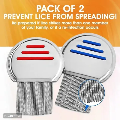 Stainless Steel Lice Treatment Comb for Head Lice Remover Lice Egg Removal Comb.-thumb0