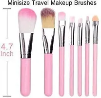 Soft Makeup Brush Set - Pink (7 Pcs)-thumb1