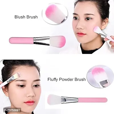 Soft Makeup Brush Set - Pink (7 Pcs)-thumb3