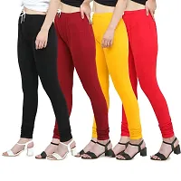 Trendy Cotton Blend Churidar Legging With Drawstring Waistband Combo of 4-thumb1