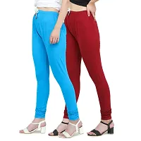 Trendy Cotton Blend Churidar Legging With Drawstring Waistband Combo of 2-thumb1