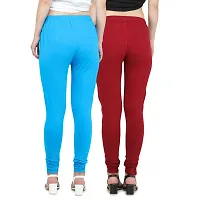 Trendy Cotton Blend Churidar Legging With Drawstring Waistband Combo of 2-thumb2