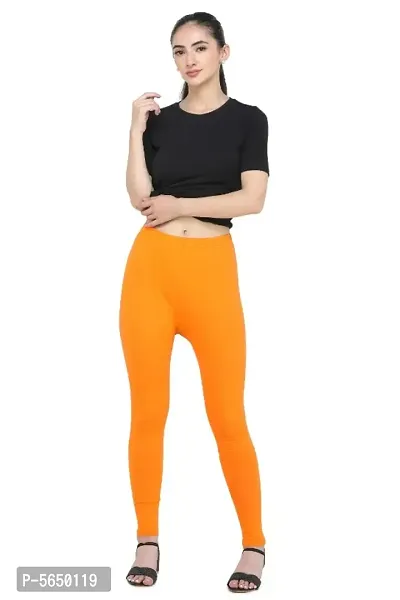 Solid High Ankle Cotton Leggings-thumb0