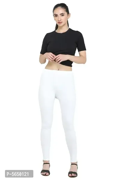 Solid High Ankle Cotton Leggings-thumb0