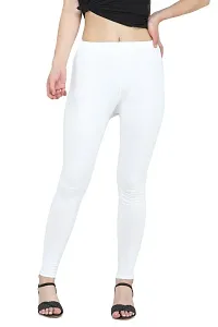 Solid High Ankle Cotton Leggings-thumb3