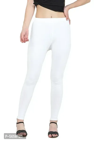 Solid High Ankle Cotton Leggings-thumb4