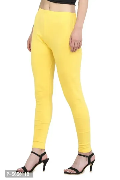 Solid High Ankle Cotton Leggings-thumb3