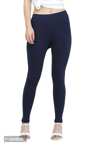 Solid High Ankle Cotton Leggings-thumb2