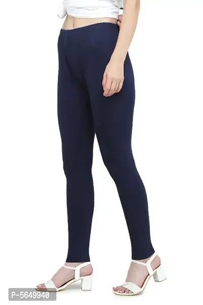 Solid High Ankle Cotton Leggings-thumb3