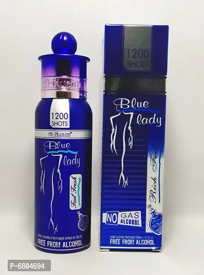 Al Nuaim Brand 100% Original (1200 Shots) Blue Lady 100ML Great Fragrance Long-Lasting For Women Perfume.