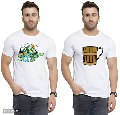 Denip - Where Fashion Begins | DP-3414 | Polyester Graphic Print T-Shirt | for Men  Boy | Pack of 2-thumb0