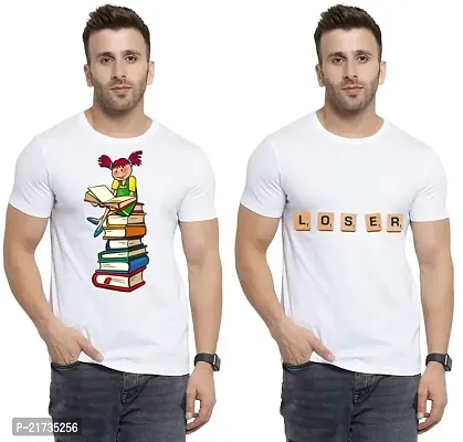 Denip - Where Fashion Begins | DP-5877 | Polyester Graphic Print T-Shirt | for Men  Boy | Pack of 2-thumb0