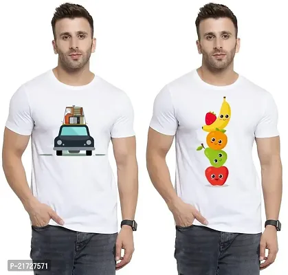 Denip - Where Fashion Begins | DP-7712 | Polyester Graphic Print T-Shirt | for Men  Boy | Pack of 2-thumb0