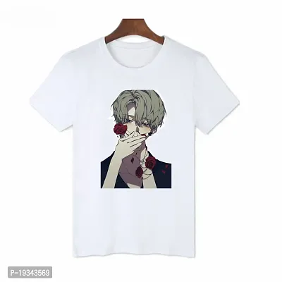 Stylish White Polycotton Printed Tees For Men