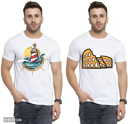 Denip - Where Fashion Begins | DP-7338 | Polyester Graphic Print T-Shirt | for Men  Boy | Pack of 2-thumb0