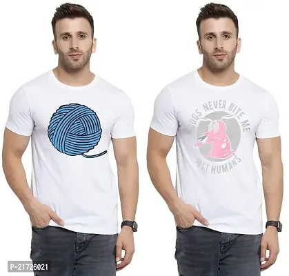 Denip - Where Fashion Begins | DP-8901 | Polyester Graphic Print T-Shirt | for Men  Boy | Pack of 2-thumb0