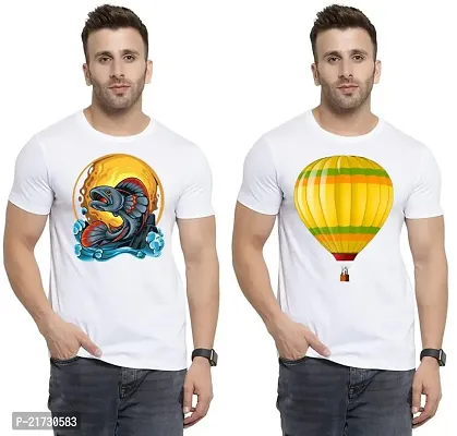 Denip - Where Fashion Begins | DP-2467 | Polyester Graphic Print T-Shirt | for Men  Boy | Pack of 2-thumb0