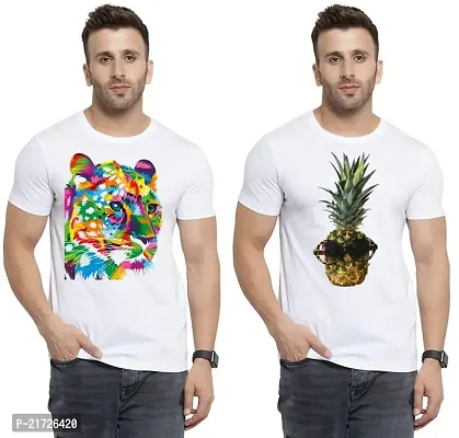 Denip - Where Fashion Begins | DP-4630 | Polyester Graphic Print T-Shirt | for Men  Boy | Pack of 2-thumb0