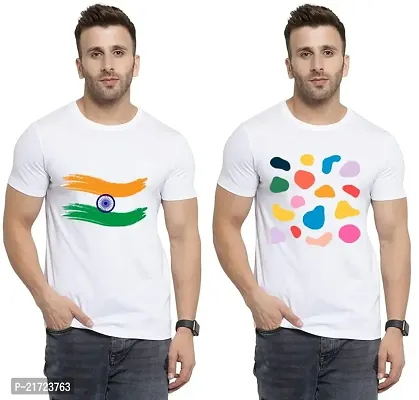 Denip - Where Fashion Begins | DP-6658 | Polyester Graphic Print T-Shirt | for Men  Boy | Pack of 2-thumb0