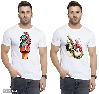 Denip - Where Fashion Begins | DP-6980 | Polyester Graphic Print T-Shirt | for Men  Boy | Pack of 2-thumb0