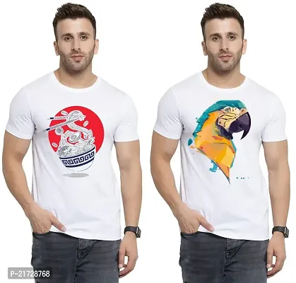 Denip - Where Fashion Begins | DP-6732 | Polyester Graphic Print T-Shirt | for Men  Boy | Pack of 2-thumb0