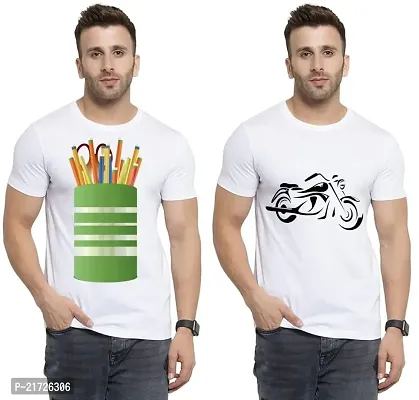 Denip - Where Fashion Begins | DP-7122 | Polyester Graphic Print T-Shirt | for Men  Boy | Pack of 2-thumb0