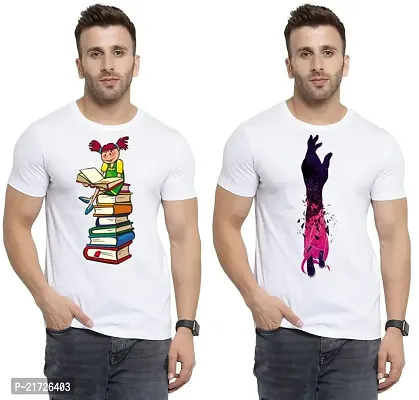 Denip - Where Fashion Begins | DP-4446 | Polyester Graphic Print T-Shirt | for Men  Boy | Pack of 2-thumb0