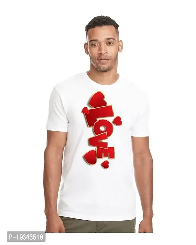 Stylish White Polycotton Printed Tees For Men