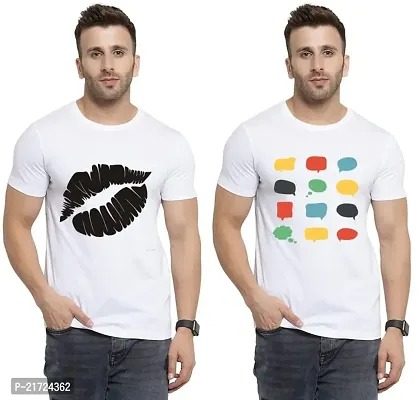 Denip - Where Fashion Begins | DP-8017 | Polyester Graphic Print T-Shirt | for Men  Boy | Pack of 2-thumb0