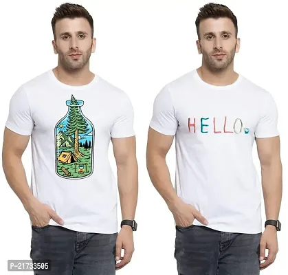 Denip - Where Fashion Begins | DP-5085 | Polyester Graphic Print T-Shirt | for Men  Boy | Pack of 2