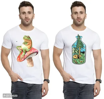 Denip - Where Fashion Begins | DP-4610 | Polyester Graphic Print T-Shirt | for Men  Boy | Pack of 2-thumb0