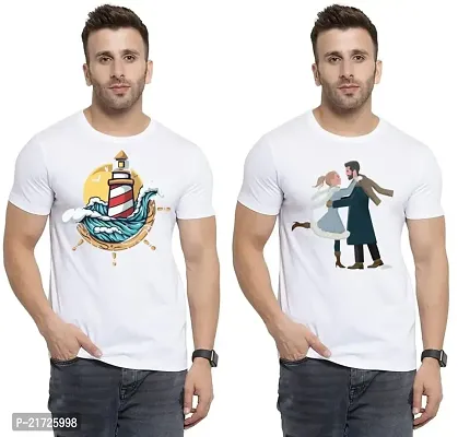 Denip - Where Fashion Begins | DP-2356 | Polyester Graphic Print T-Shirt | for Men  Boy | Pack of 2