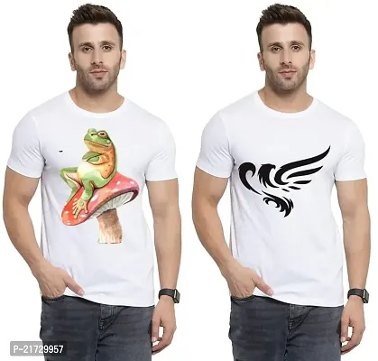 Denip - Where Fashion Begins | DP-4860 | Polyester Graphic Print T-Shirt | for Men  Boy | Pack of 2-thumb0