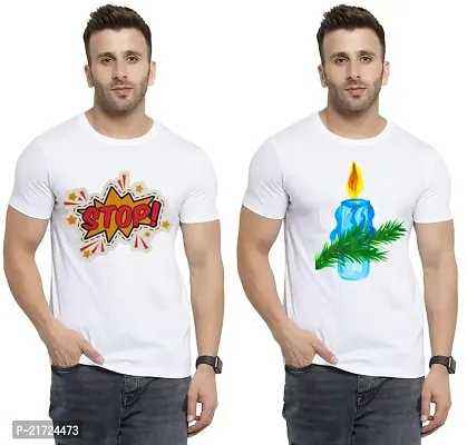 Denip - Where Fashion Begins | DP-2092 | Polyester Graphic Print T-Shirt | for Men  Boy | Pack of 2-thumb0