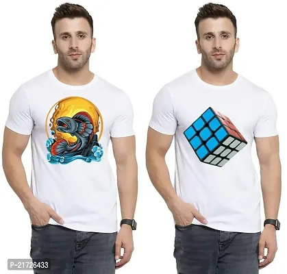 Denip - Where Fashion Begins | DP-4527 | Polyester Graphic Print T-Shirt | for Men  Boy | Pack of 2