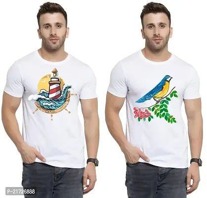 Denip - Where Fashion Begins | DP-4987 | Polyester Graphic Print T-Shirt | for Men  Boy | Pack of 2