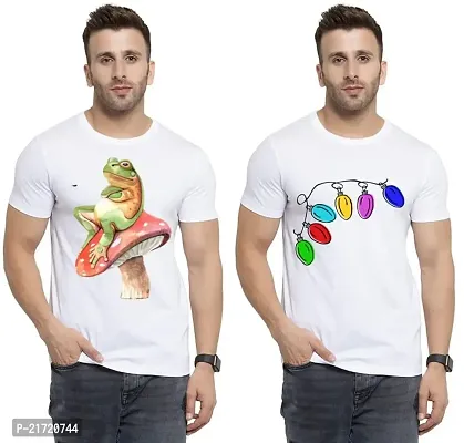 Denip - Where Fashion Begins | DP-2550 | Polyester Graphic Print T-Shirt | for Men  Boy | Pack of 2-thumb0