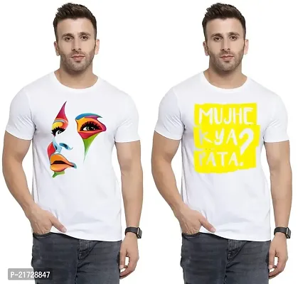 Denip - Where Fashion Begins | DP-3485 | Polyester Graphic Print T-Shirt | for Men  Boy | Pack of 2-thumb0