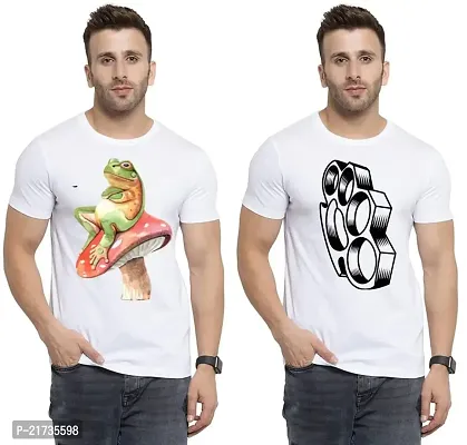 Denip - Where Fashion Begins | DP-7110 | Polyester Graphic Print T-Shirt | for Men  Boy | Pack of 2-thumb0