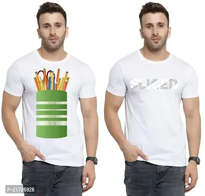 Denip - Where Fashion Begins | DP-7676 | Polyester Graphic Print T-Shirt | for Men  Boy | Pack of 2-thumb0