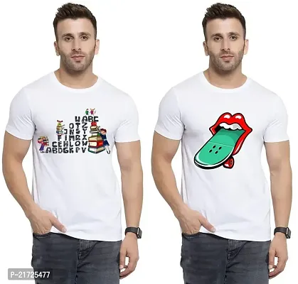 Denip - Where Fashion Begins | DP-5376 | Polyester Graphic Print T-Shirt | for Men  Boy | Pack of 2-thumb0