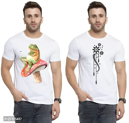 Denip - Where Fashion Begins | DP-6125 | Polyester Graphic Print T-Shirt | for Men  Boy | Pack of 2